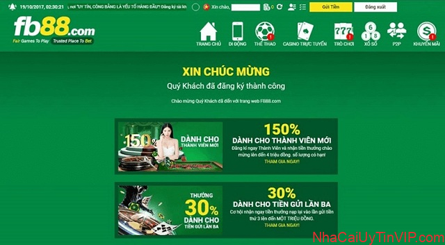 Giao diện trên trang web giải trí sau khi người chơi đăng nhập FB88 thành công