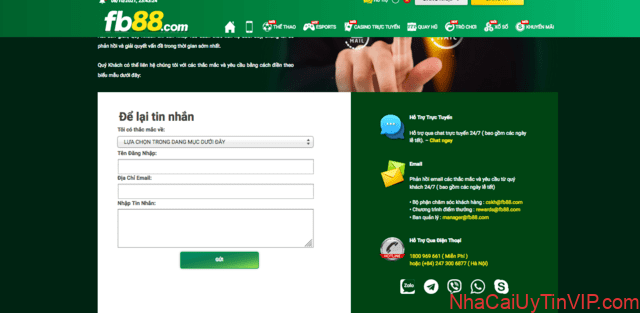 Làm thế nào để liên hệ với nhà cái trực tuyến FB88 khi cần thiết?