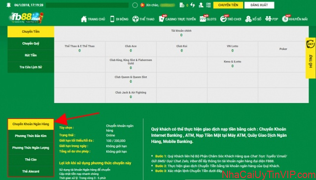 Nhà cái FB88 cung cấp nhiều phương thức giao dịch khác nhau